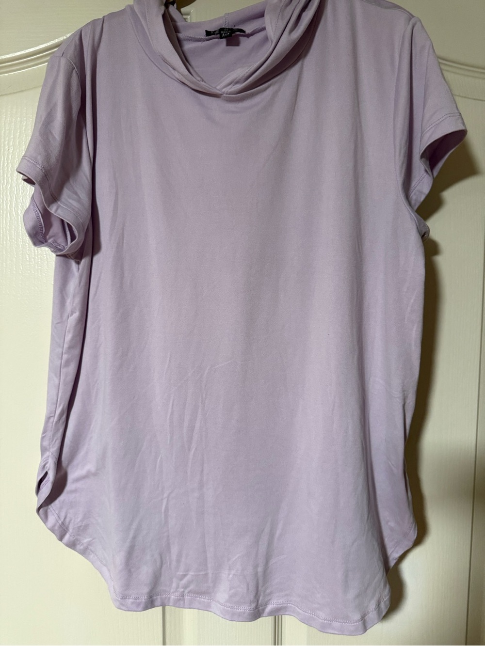 Lavender Cowl Neck Short Sleeve Top